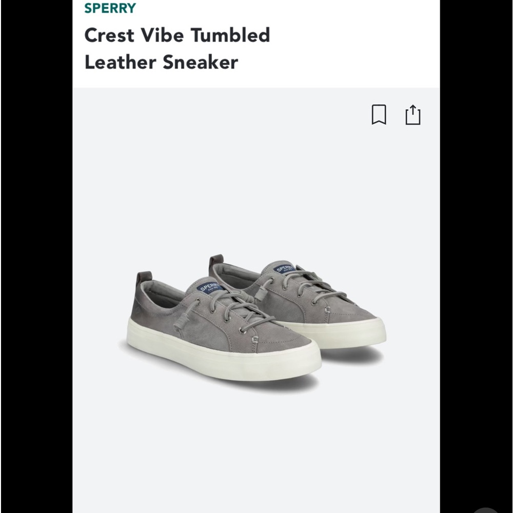 Sperry Crest Vibe Sneaker, Gray, Sz 9.5
